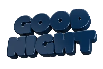 the word good night with a white background
