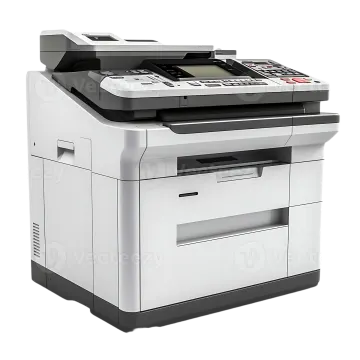 a printer with a white and black color
