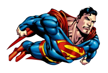 a superman flying through the air