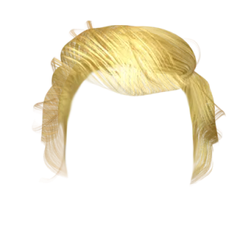 a yellow wig on a white background
