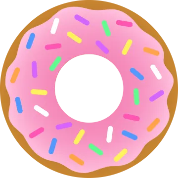 a pink donut with sprins on it