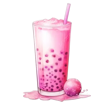 a pink drink with a straw in it