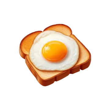 a piece of toasted bread with an egg on top