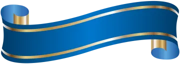 a blue and gold flag on a white background