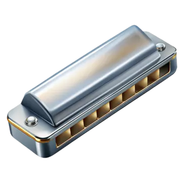 a harmonica on a white background