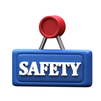 a blue sign with the word safety on it