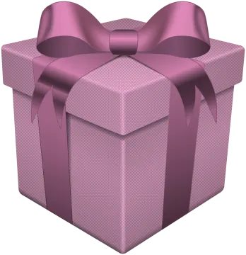 a pink gift box with a bow