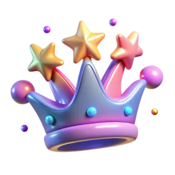 a crown with three stars on top