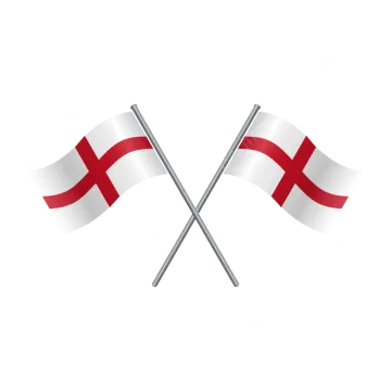 two crossed flags on a white background