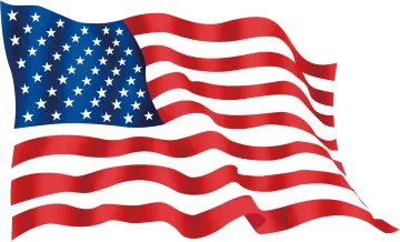 an american flag waving in the wind