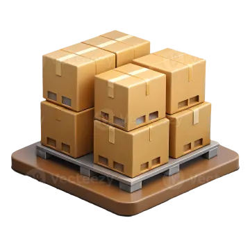 a stack of cardboard boxes on top of a pal