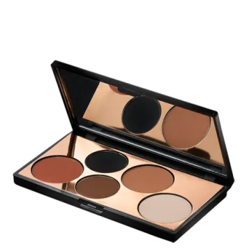 a palette of eyeshadp in a black case