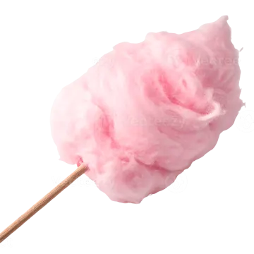 a pink cotton candy on a white background