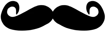 a black mustache on a white background