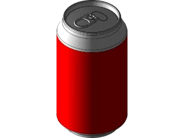 a red soda can on a white background