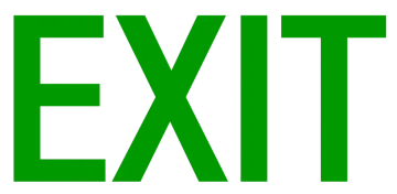 a green exit sign that says exit