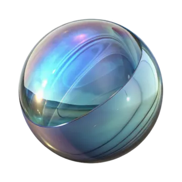 a glass ball on a white background
