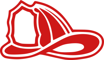a red and white fire hat