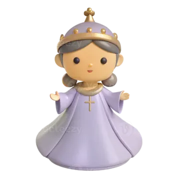 a purple princess figuri with a crown on her head
