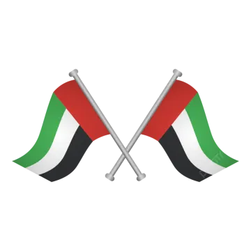 two crossed flags with the colors of the united and palestine
