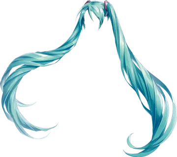 a drawing of a woman with long blue hair