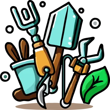 a bunch of gardening tools