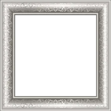 a silver frame on a white background