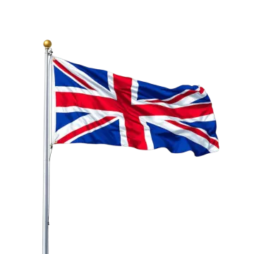 a british flag flying in the wind