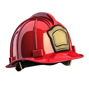 a red fire helmet on a white background