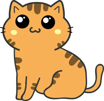 a cartoon cat with big eyes
