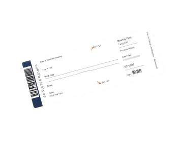 an airplane ticket with a barcode on it