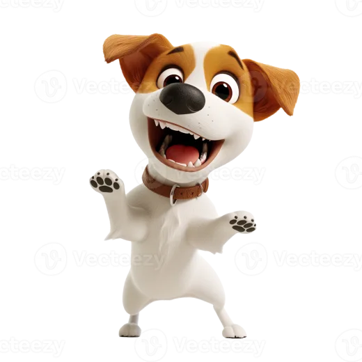 a cartoon dog with its mouth open