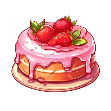 a piece of cake with strawberrys on top