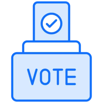 a voting machine with the word vote