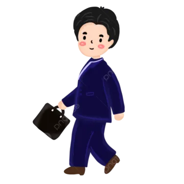 a man in a suit and tie walking with a briefcase