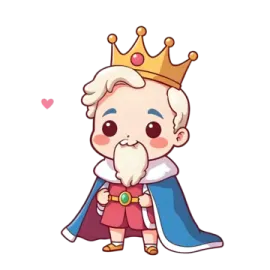 a cartoon character with a crown on his head