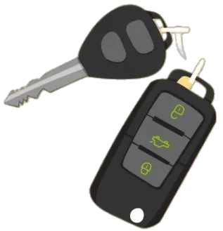 a car key with two keys attached to it