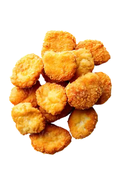 fried chicken nus on a white background