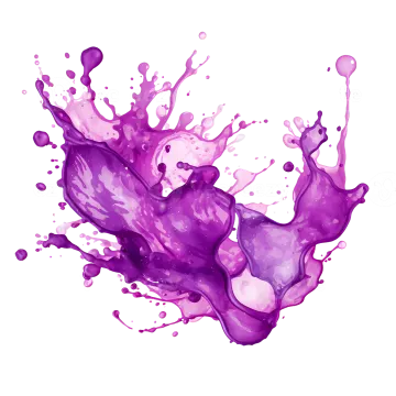 purple paint splashs on white background