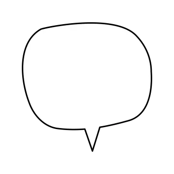 a black and white speech bubble