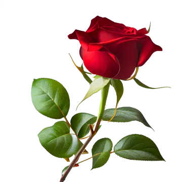a single red rose on a white background