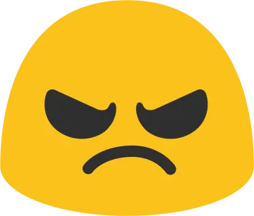 a yellow face with an angry expression