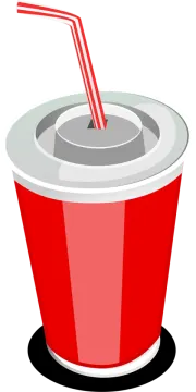 a red cup with a straw in it