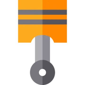 an orange and gray icon with a white background