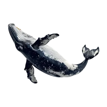 a black and white whale in the water