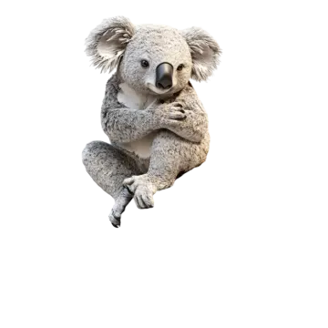 a koala is sitting on its hinds