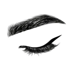 a black and white drawing of a pair of eyelashes