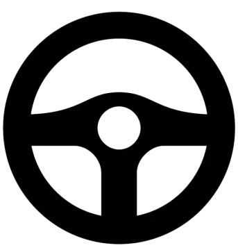 a steering wheel icon