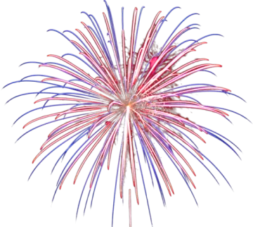 a red, white and blue firework