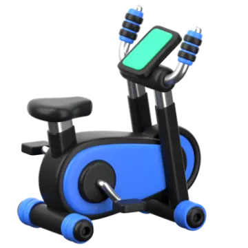 an exercise bike with a phone on the handle